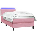 Box spring postelja z vzmetnico roza 80x220 cm žamet, (21790736) | Shoptok.si