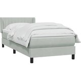 Box Spring krevet s madracem svijetlo sivi 80x220 cm samt | shoptok.hr