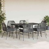 vidaXL 7-dijelni vrtni blagovaonski set s jastucima crno | shoptok.hr