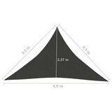 Senčno jadro 160 g/m² antracitno 3,5x3,5x4,9 m HDPE, (20729303) | Shoptok.si