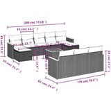 vidaXL 11-dijelni set vrtnih sofa od poliratana s jastucima sivi | shoptok.hr