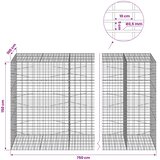 Gabion s žicom debljine 3,5 mm i mrežom 5x10 cm 750x100x150 cm | shoptok.hr