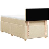  Okvir kreveta s oprugama i madrac krem 80x200 cm od tkanine | shoptok.hr