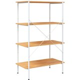 vidaXL 4-nadstropni regal s policami bel in hrast 80x40x130 cm | Shoptok.si