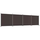 Sobna pregrada s 4 panela smeđa 698 x 180 cm od tkanine | Eponuda.com