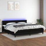 Maison Chic Box spring postelja - Vzmetna postelja z vzmetnico LED črna 200x200 cm blago SL16240, (21895705) | Shoptok.si