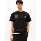 Tommy Jeans Majica 'BOROUGHS' crna / bijela | shoptok.hr