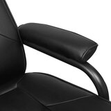 TV fotelj s stolčkom za noge črno umetno usnje | Shoptok.si