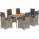  7-dijelni vrtni blagovaonski set sivi od poliratana Siva Dužina stola 150 cm | shoptok.hr