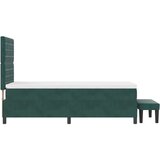  Krevet s Box Springom s madracem i klupom Tamnozeleni 100x200 cm Baršunasti | shoptok.hr