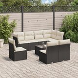 vidaXL 9-dijelni set vrtnih sofa s jastucima crni od poliratana | shoptok.hr
