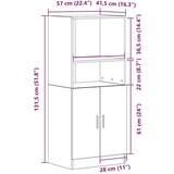 vidaXL Kuhinjska omarica črn 57x41,5x131,5 cm inž. les | Shoptok.si