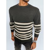 DStreet Men's Dark Grey Striped Sweater Cene