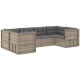 The Living Store Vrtna sedežna garnitura 6-delna z blazinami siv poli ratan - Vrtna Sedežna Garnitura, (21421978) | Shoptok.si