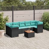  Vrtna sedežna garnitura 8-delna z blazinami črn poli ratan, (21093378) | Shoptok.si