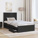  Okvir za krevet Crna 100 x 200 cm Inženjersko Drvo | shoptok.hr