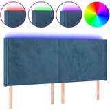  Posteljno vzglavje temno modro 203x16x118/128 cm žamet, (20793415) | Shoptok.si