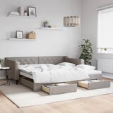  Dnevni krevet na razvlačenje smeđesivi 100 x 200 cm od tkanine | shoptok.hr