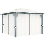 vidaXL paviljon z zaveso 300x300 cm krem aluminij | Shoptok.si
