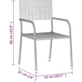  5-dijelni vanjski blagovaonski set od poliratana sivi | shoptok.hr