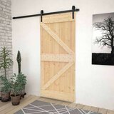  Drsna vrata Naravna in črna 100 x 210 cm Trdna borovina Cene