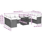  Vrtna sedežna garnitura 11-delna z blazinami črn poli ratan, (21145720) | Shoptok.si