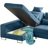Hom`in KOTNA SEDEŽNA GARNITURA, gladka tkanina modra | Shoptok.si