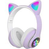 Venisymlis Bluetooth igralne slušalke Cat Ear LED, zložljive naglavne slušalke za otroke/odrasle, (22101943) | Shoptok.si