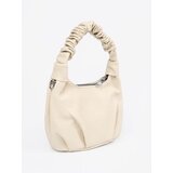 Shelvt Small light beige handbag with a crinkled handle | Shoptok.si