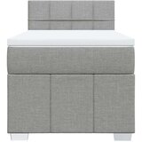vidaXL Okvir kreveta s oprugama i madrac svjetlosivi 90x200cm tkanina | shoptok.hr