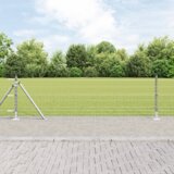 vidaXL euro fence z 13 flanšastimi stebri 0.6x25 m pocinkano jeklo | Shoptok.si