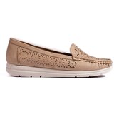 Shelvt Women's openwork moccasins dark beige | Shoptok.si