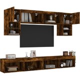 vidaXL 6-dijelni zidni TV elementi s LED svjetlima boja hrasta drveni | shoptok.hr