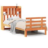 vidaXL Knjižna postelja brez vzmetnice vošč. rjava 75x190 cm borovina, (21653677) | Shoptok.si