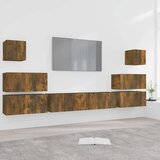  Komplet TV omaric 8-delni dimljen hrast konstruiran les, (20733127) | Shoptok.si