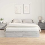 Krevet s ladicama Siva Sonoma 200 x 200 cm Konstruirano drvo | Eponuda.ba