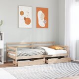 vidaXL dnevna postelja s predali bela 80x200 cm trdna borovina | Shoptok.si