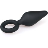 EasyToys šiljasti čep - analni dildo s prstenom za držanje - srednji (crni) | shoptok.hr