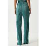  Women's Vibrant Green Pleated Casual Blouse Trousers Set | shoptok.hr