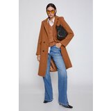 Koton Coat - Brown - Double-breasted Cene