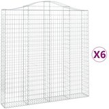  Lučne gabionske košare 6 kom 200x30x200/220cm pocinčano željezo | shoptok.hr