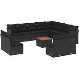  13-dijelni set vrtnih sofa s jastucima poliratan crni | shoptok.hr