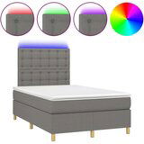  Krevet box spring s madracem LED tamnosivi 120 x 200 cm tkanina | shoptok.hr