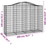  Lučne gabionske košare 3 kom 200x50x140/160cm pocinčano željezo | shoptok.hr