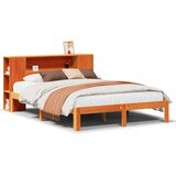 vidaXL Knjižna postelja brez vzmetnice vošč. rjava 120x190 cm borovina | Shoptok.si
