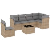 Maison Chic Seti vrtnega pohištva - Vrtna garnitura - Vrtni pohištvo set 7-delna z blazinami bež poli ratan, (21808094) | Shoptok.si