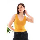 Dewberry Z2009 WOMEN'S CROP BLOUSE-MUSTARD | shoptok.hr