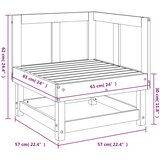  Kutna vrtna sofa siva od masivne borovine | shoptok.hr