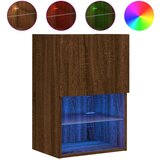 Maison Chic TV omarica - TV stojalo - Televizijska omarica z LED lučkami rjav hrast 40,5x30x60 cm, (21699186) Cene