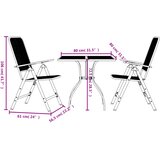  3-dijelni vrtni blagovaonski set antracit metalni mrežasti | shoptok.hr